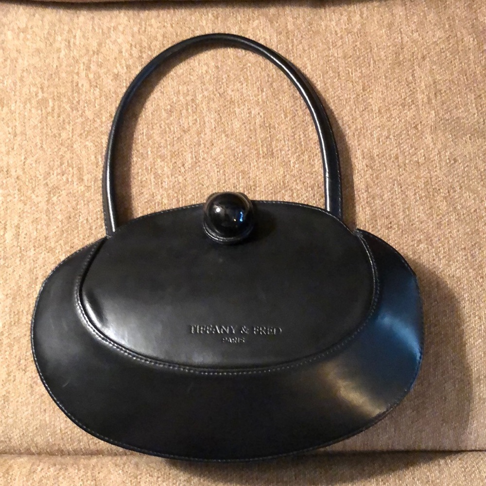 Tiffany and Fred Paris oval leather structured bag